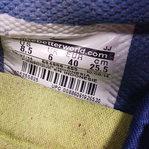 NIKE TRAINING 684899-405 Blue Splatter Running Shoes Sz 8.5 Very Good Condition - Picture 5 of 5